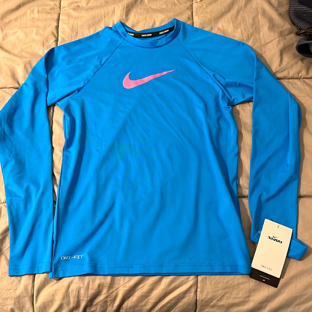 Brand new Nike Swim rash guard with UPF+ 40 size girls L